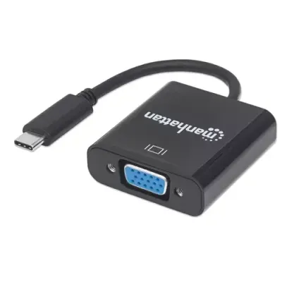 Manhattan USB-C to VGA Converter Cable. 1080p@60Hz. Black. 8cm. Male t - Thumbnail 3