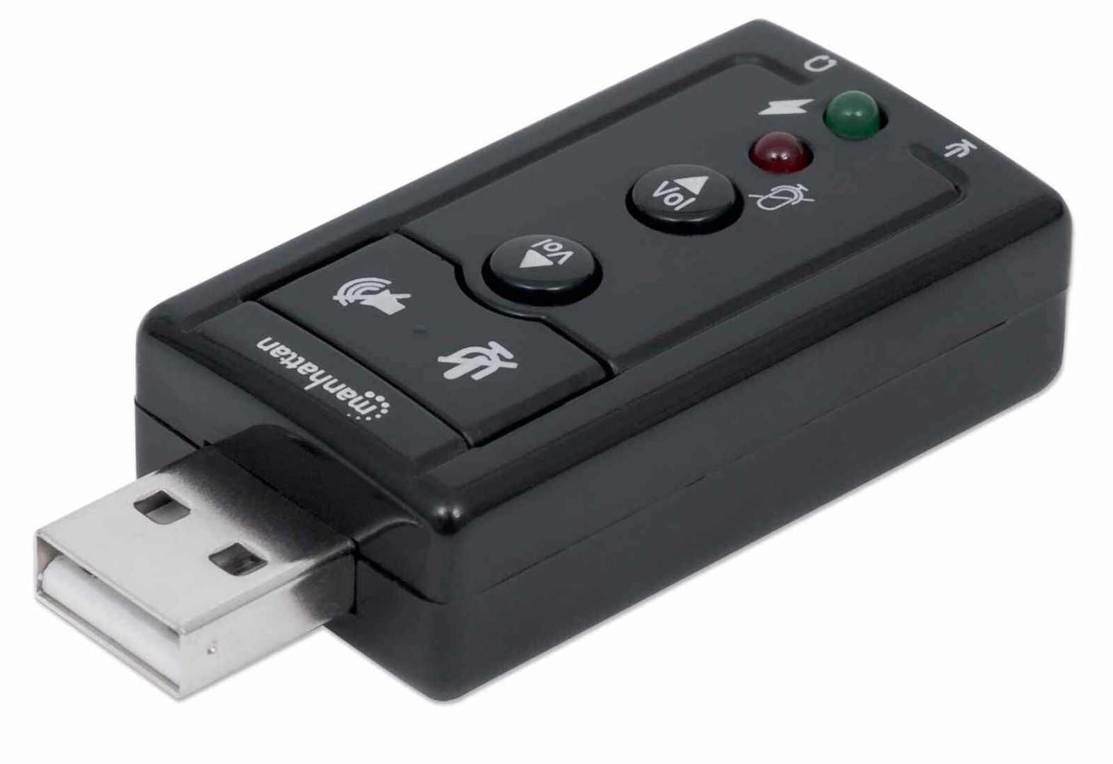 Manhattan USB-A Sound Adapter. USB-A to 3.5mm Mic-in and Audio-Out por - Image 1