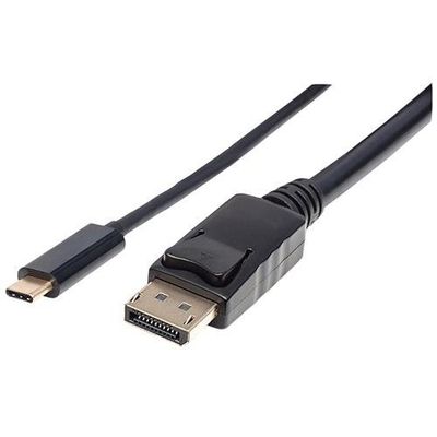 Manhattan USB-C to DisplayPort Cable. 4K@60Hz. 2m. Male to Male. Black