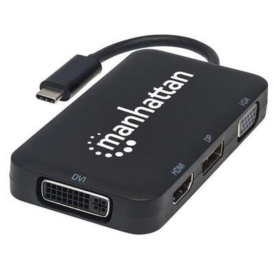Manhattan USB-C Dock/Hub. Ports (x4): DisplayPort. DVI-I. HDMI or VGA.