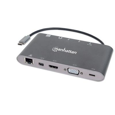 Manhattan USB-C Dock/Hub with Card Reader. Ports (x8): USB-C to HDMI.