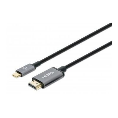 Manhattan USB-C to HDMI Cable. 4K@60Hz. 1m. Black. Male to Male. Three
