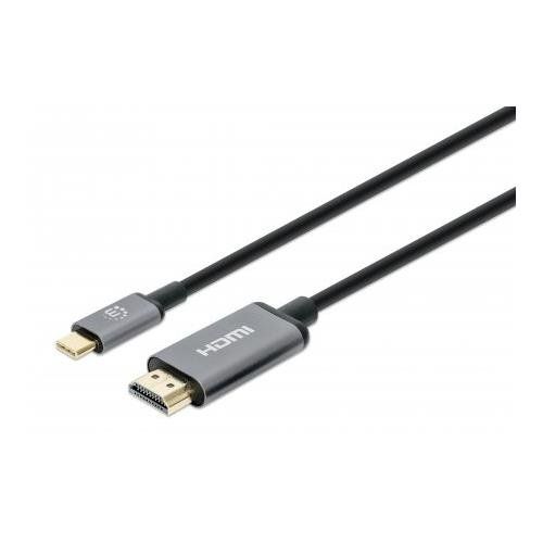 Manhattan USB-C to HDMI Cable. 4K@60Hz. 2m. Black. Male to Male. Three - Image 1