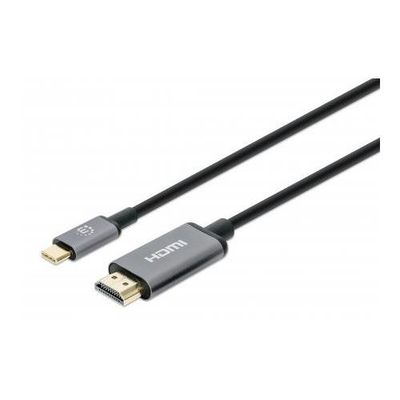 Manhattan USB-C to HDMI Cable. 4K@60Hz. 2m. Black. Male to Male. Three