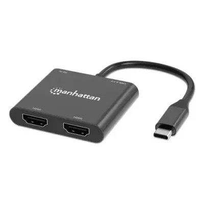 Manhattan USB-C to Dual HDMI &amp; USB-A Adapter. Dual 4K@30Hz or Sing - Thumbnail 3