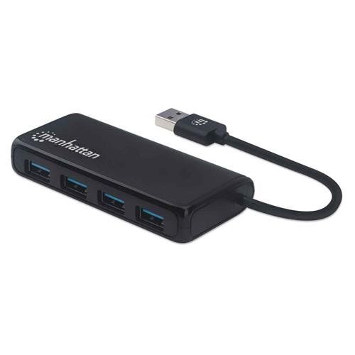 Manhattan USB-A 4-Port Hub. 4x USB-A Ports. 5 Gbps (USB 3.2 Gen1 aka U - Image 1