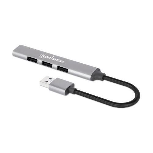 Manhattan USB-A 4-Port Hub. 4x USB-A Ports (1x 5 Gbps USB 3.2 Gen1 aka - Image 1