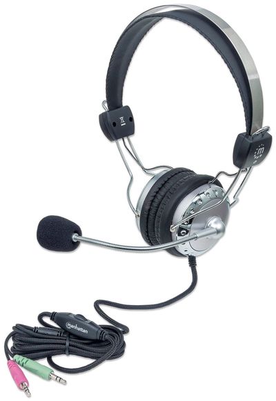 Manhattan Stereo Over-Ear Headset (3.5mm). Microphone Boom (padded). A