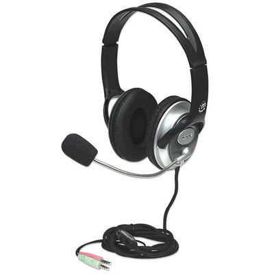 Manhattan Stereo Over-Ear Headset (3.5mm). Microphone Boom (padded). A