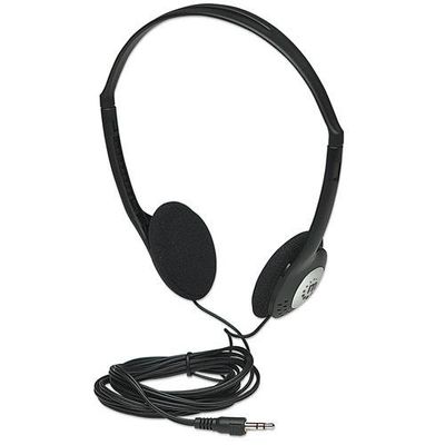Manhattan Stereo On-Ear Headphones (3.5mm). Adjustable Split Headband.