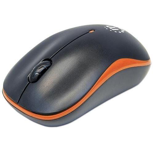 Manhattan Success Wireless Mouse. Black/Orange. 1000dpi. 2.4Ghz (up to - Image 1
