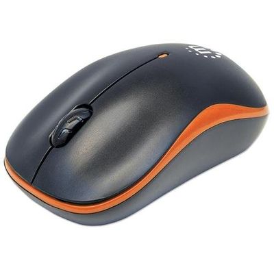 Manhattan Success Wireless Mouse. Black/Orange. 1000dpi. 2.4Ghz (up to
