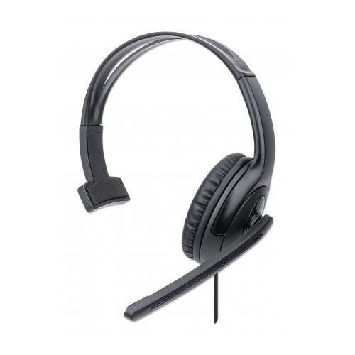 Manhattan Mono Over-Ear Headset (USB). Microphone Boom (padded). Retai - Image 1