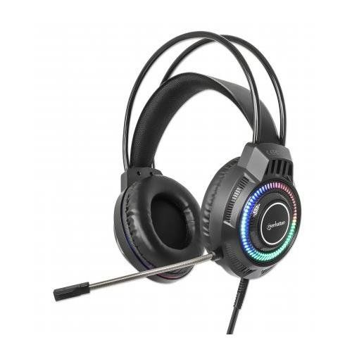 Manhattan RGB LED Over-Ear USB Gaming Headset. Wired. USB-A Plug. Ster - Image 1