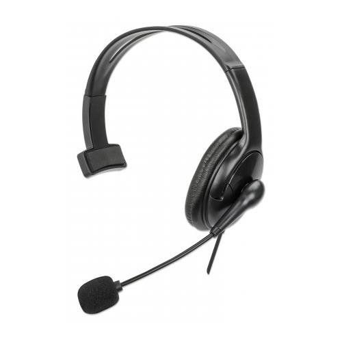 Manhattan Mono Over-Ear Headset (USB). Reversible Microphone Boom (pad - Image 1