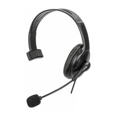Manhattan Mono Over-Ear Headset (USB). Reversible Microphone Boom (pad
