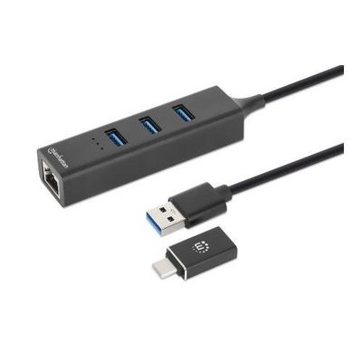 Manhattan USB-C & USB-A Combo Dock/Hub. Ports (4): Ethernet and US