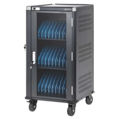 Manhattan Laptop Charging Cart/Trolley via AC Adapter (UK) 30-bay. Ins