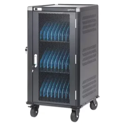 Manhattan Laptop Charging Cart/Trolley via AC Adapter (UK) 30-bay. Ins - Thumbnail 2