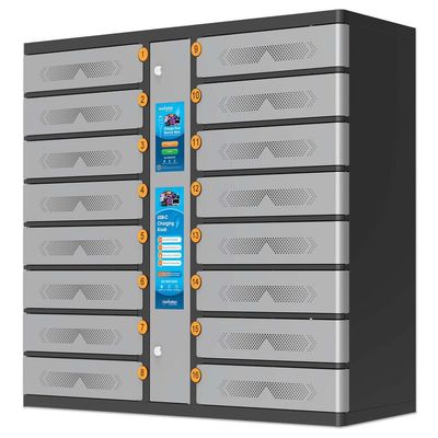 Manhattan Kiosk Individual compartment Laptop Cabinet USB-C 15.6"