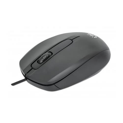 Manhattan Comfort II USB Wired Mouse. Black. 1000dpi. USB-A. Optical. - Image 1