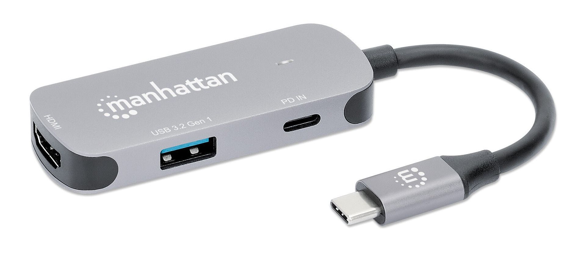 Manhattan USB-C Dock/Hub. Ports (x3): HDMI. USB-A and USB-C. With Powe - Image 1
