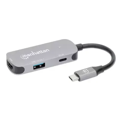 Manhattan USB-C Dock/Hub. Ports (x3): HDMI. USB-A and USB-C. With Powe - Thumbnail 2