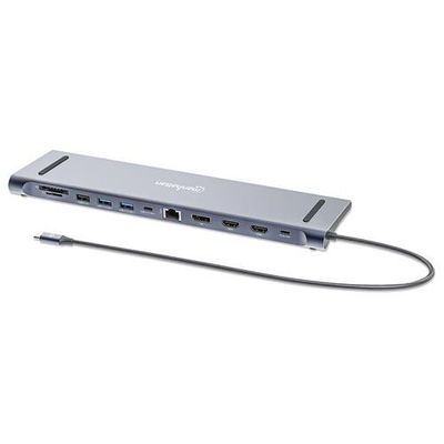 Manhattan USB-C Dock/Hub with Card Reader. Ports (x10): Audio 3.5mm. D