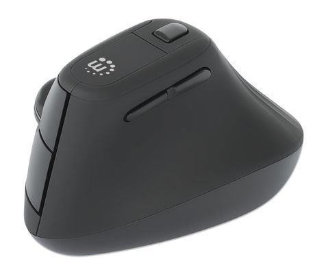Manhattan Ergonomic Vertical Wireless Mouse (Right Handed). Black. Adj