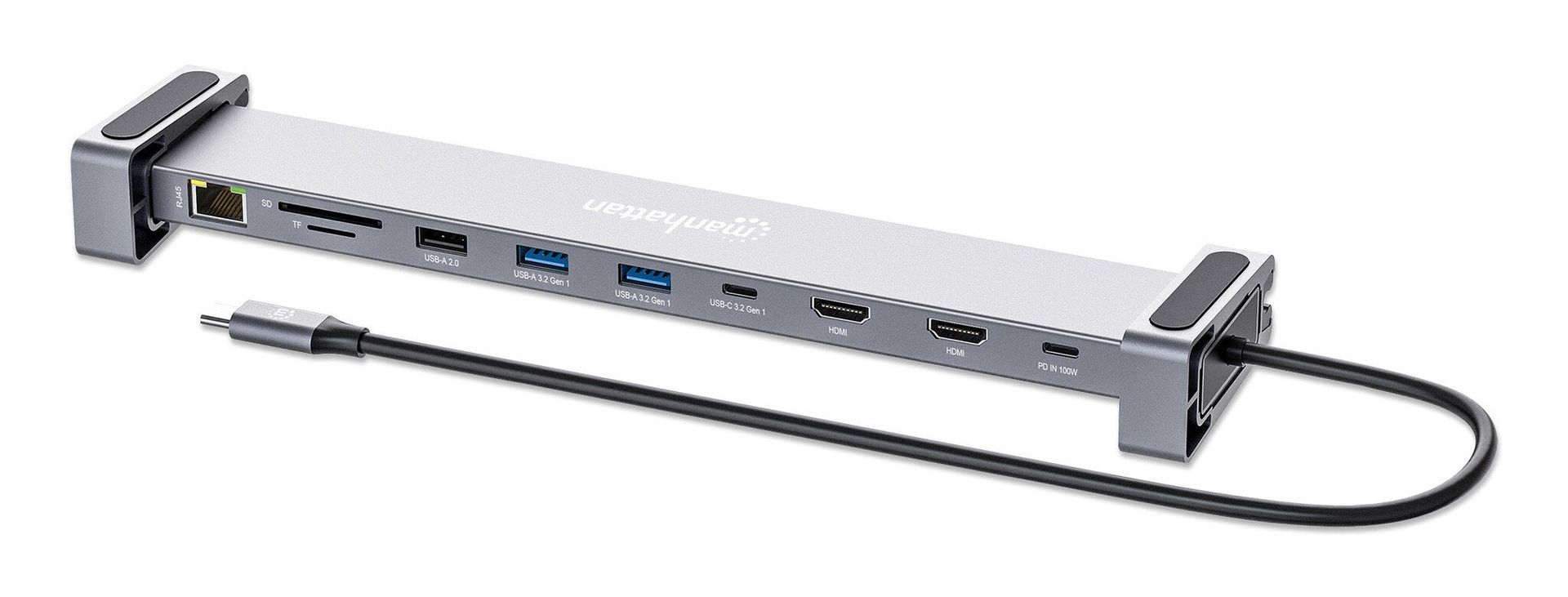 Manhattan USB-C Dock/Hub with Card Reader and MST. Ports (x7): GB Ethe - Image 1