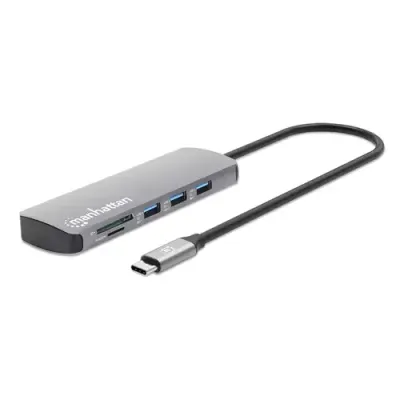 Manhattan USB-C Dock/Hub with Card Reader. Ports (x7): Ethernet. HDMI. - Thumbnail 3