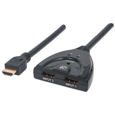 Manhattan HDMI Switch 2-Port. 1080p. Connects x2 HDMI sources to x1 di