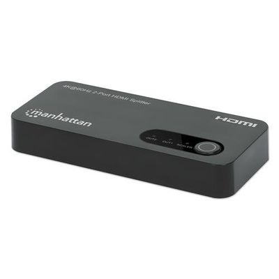 Manhattan 4K@60Hz 2-Port HDMI Splitter Splits One HDMI Input to Two HD