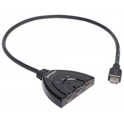 Manhattan HDMI Switch 3-Port. 1080p. Connects x3 HDMI sources to x1 di