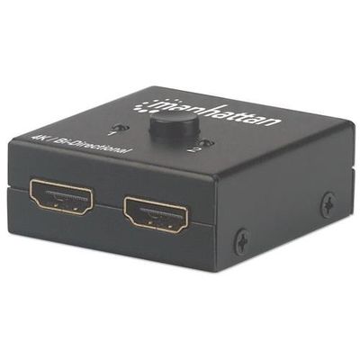 Manhattan HDMI Switch 2-Port. 4K@30Hz. Bi-Directional. Black. Displays
