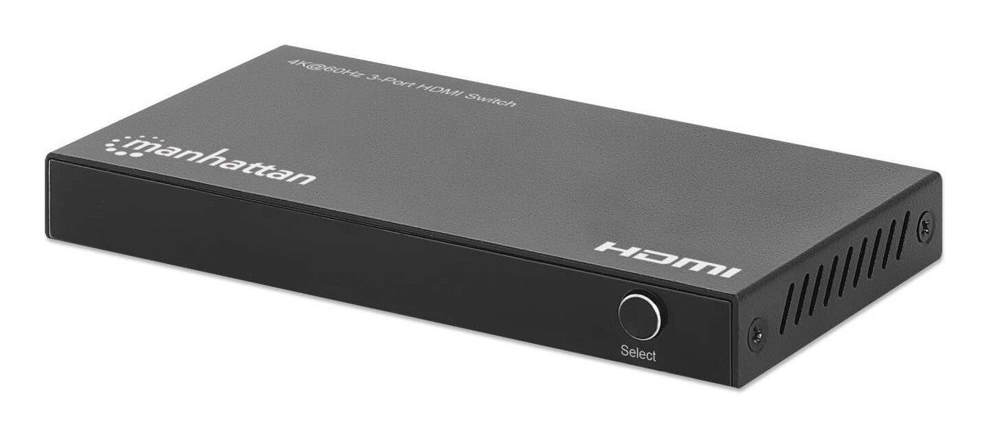 Manhattan 4K@60Hz 3-Port HDMI Switch. Switches Between Three HDMI Inpu - Image 1