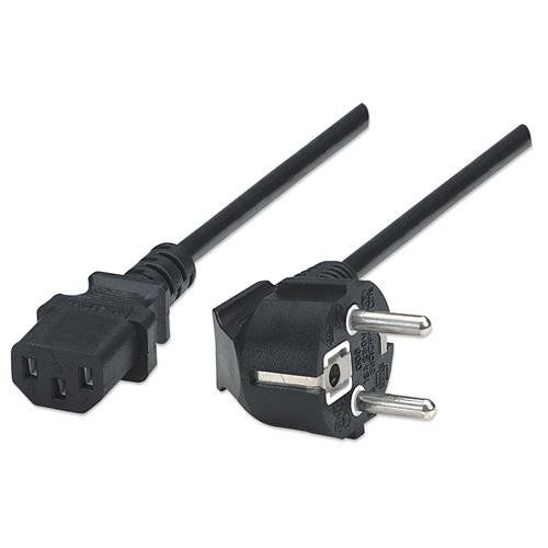 Manhattan Power Cord/Cable. Euro 2-pin plug (CEE 7/4) to C13 Female (k - Image 1