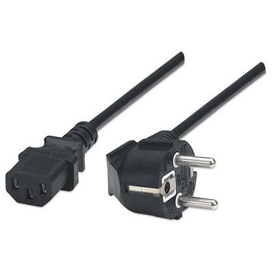 Manhattan Power Cord/Cable. Euro 2-pin plug (CEE 7/4) to C13 Female (k