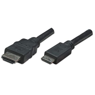 Manhattan HDMI to Mini HDMI Cable. 4K@30Hz 1.8m. Male to Male. Black.
