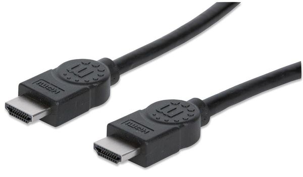 Manhattan HDMI 4K@30Hz Cable 5m Suitable for ALL 1080p/HD and majority of 4K uses (check your system 4K specification to be sure) Male to Male Black Ultra HD 4k x 2k Lifetime Warranty High Speed Equivalent to HDMM5M