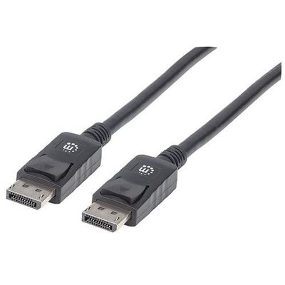 Manhattan DisplayPort 1.2 Cable. 4K@60hz. 2m. Male to Male. With Latch