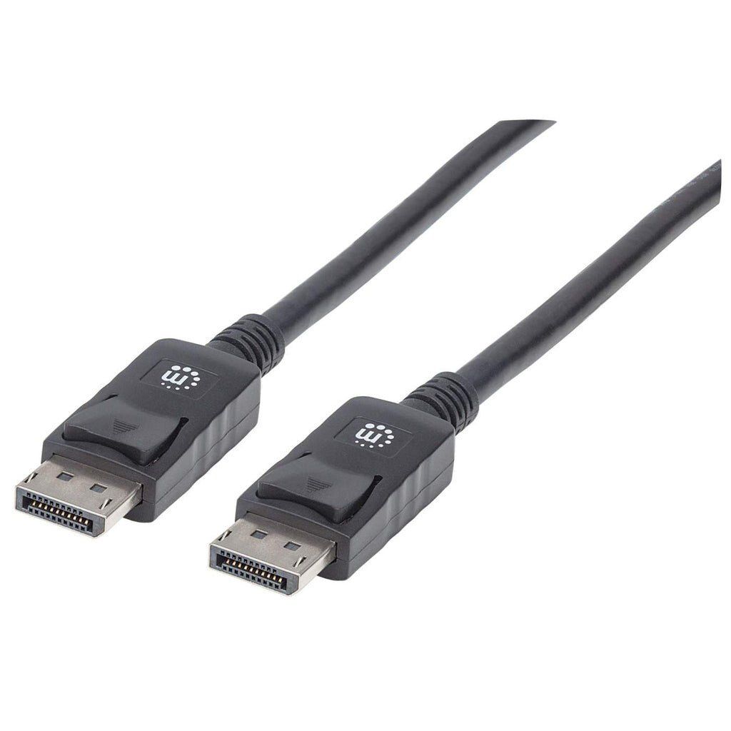 Manhattan DisplayPort 1.2 Cable 4K@60hz 2m Male to Male With Latches Fully Shielded Black Lifetime Warranty Equivalent to DISPL2M - Image 1