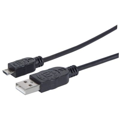 Manhattan USB-A to Micro-USB Cable. 1.8m. Male to Male. Black. 480 Mbp