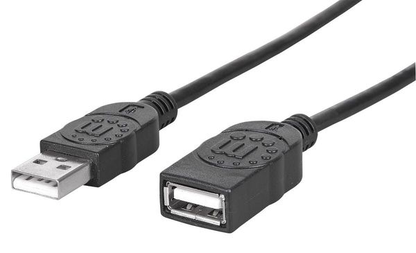 Manhattan USB-A to USB-A Extension Cable. 1m. Male to Female. 480 Mbps