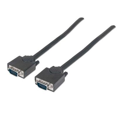Manhattan VGA Monitor Cable. 1.8m. Black. Male to Male. HD15. Cable of