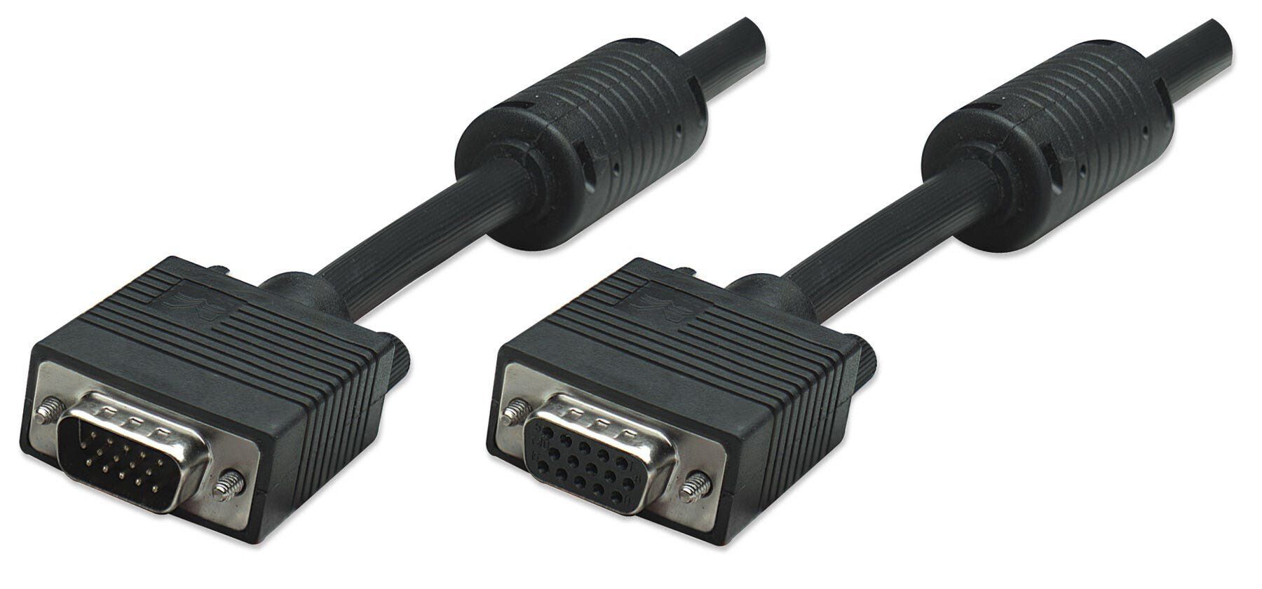 Manhattan VGA Extension Cable (with Ferrite Cores). 4.5m. Male to Fema - Image 1