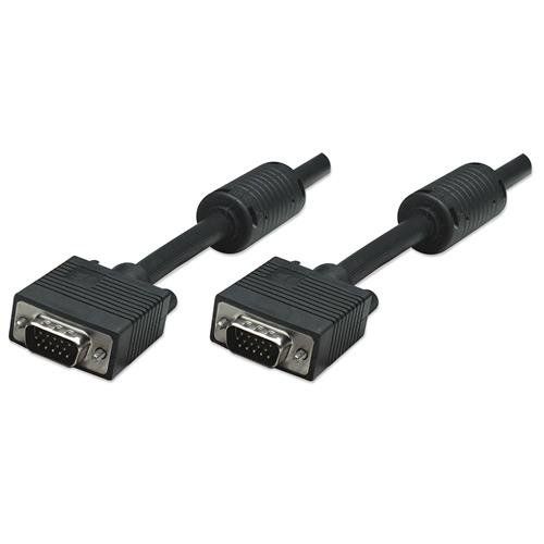Manhattan VGA Monitor Cable (with Ferrite Cores). 1.8m. Black. Male to - Image 1