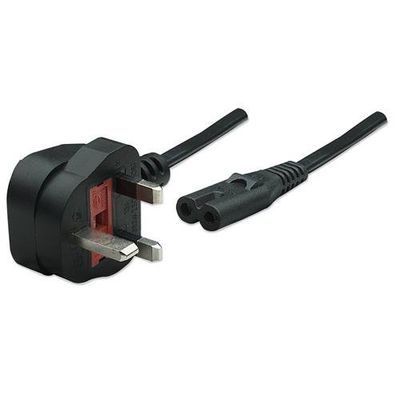 Manhattan Power Cord/Cable. UK 3-pin plug to C7 Female (figure of eigh