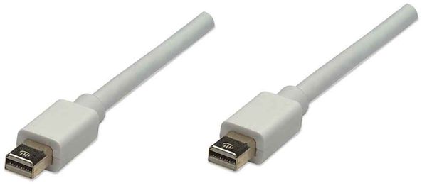 Manhattan Mini DisplayPort 1.2 Cable. 4K@60Hz. 1m. Male to Male. Bi-Di