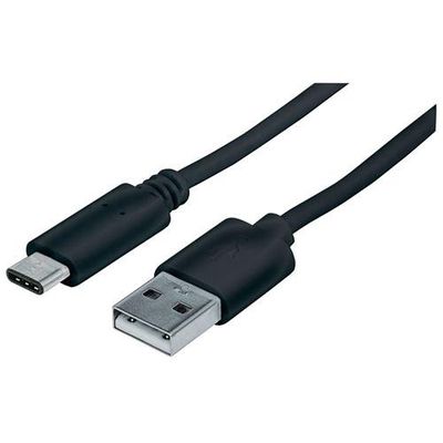 Manhattan USB-C to USB-A Cable. 1m. Male to Male. Black. 480 Mbps (USB